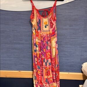Angie Vibrant Floral Patchwork Maxi Dress